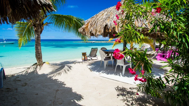 Beachside dining on Union Island