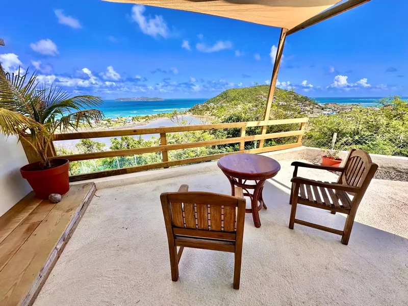 Private patio and sea view at Mer et Sel Suites on Union Island